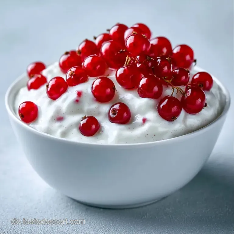 Drei Dessertgl&auml;ser mit Schichten aus wei&szlig;er Creme und purpurroten Beeren auf einem hellen Holztisch im Sonnenlicht.