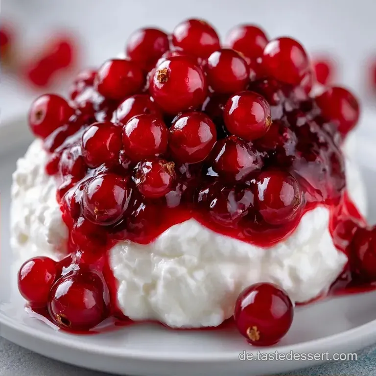 Johannisbeer Quark Dessert mit roten Beeren