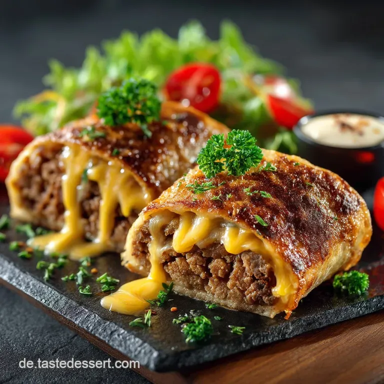 Die Herzhafte LowCarb Cheeseburger Rolle Keto Fathead Teig
