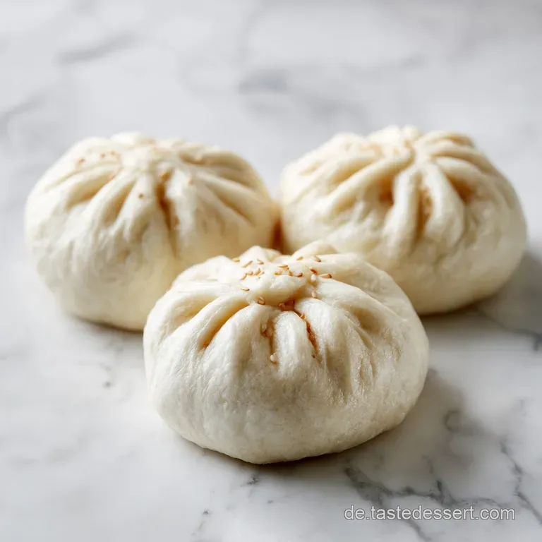Two tender dumplings bathed in a light sauce, garnished with vibrant green parsley, inviting and ready to be enjoyed.