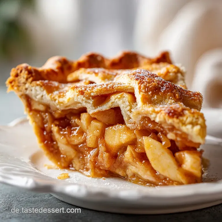 Slice of rustic apple cake with tender apples, served with a dollop of whipped cream on a white plate. Autumn dessert.