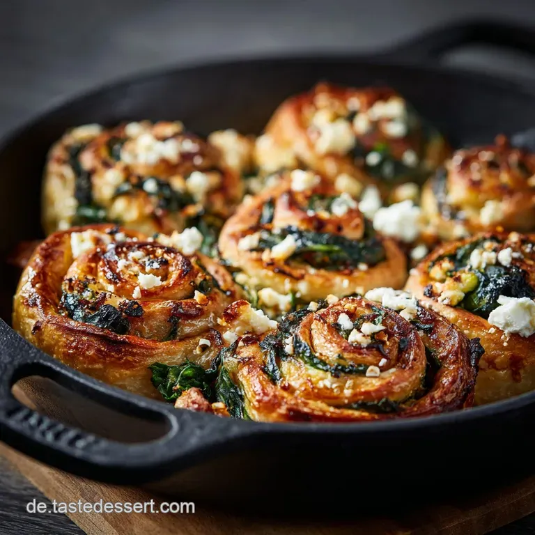 B&ouml;rekSchnecken aus Filoteig: Goldbraun knusprig gef&uuml;llt mit Spinat Feta