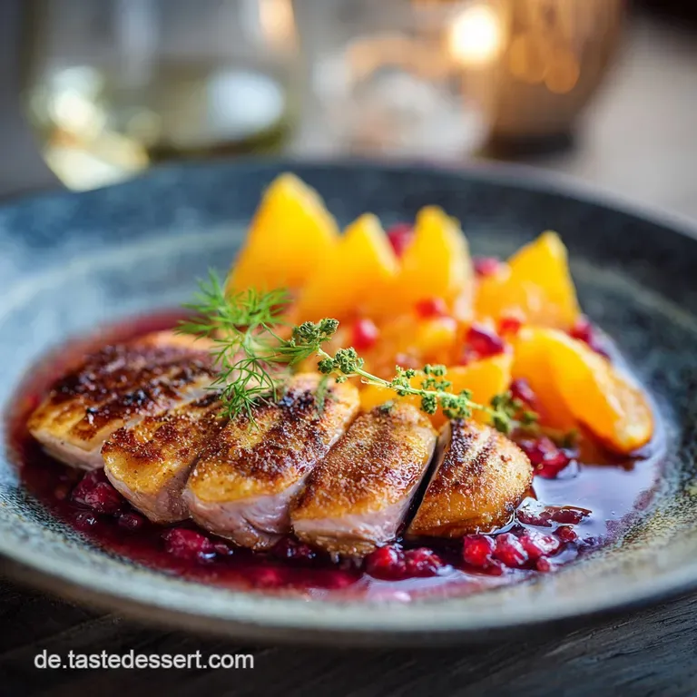 Entenbrust Mit Orangenso&szlig;e: Knusprige Barbarie-Brust &Agrave; Lorange presentation