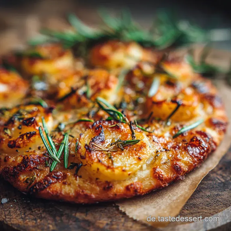 Knusprige Kartoffelpizza Mit Rosmarin Knoblauch Und Ziegenk&auml;se presentation