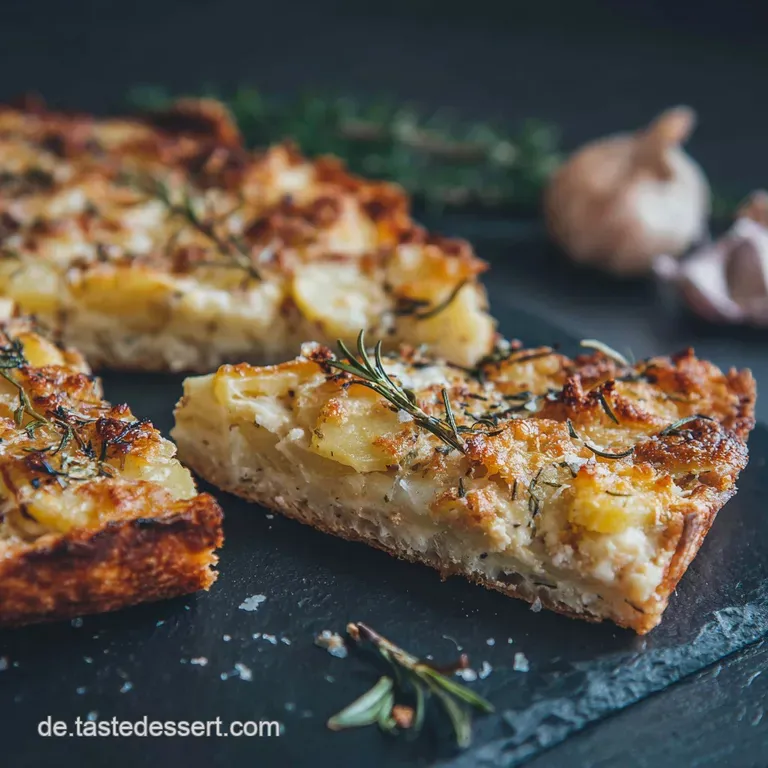 Knusprige Kartoffelpizza mit Rosmarin Knoblauch und Ziegenkäse