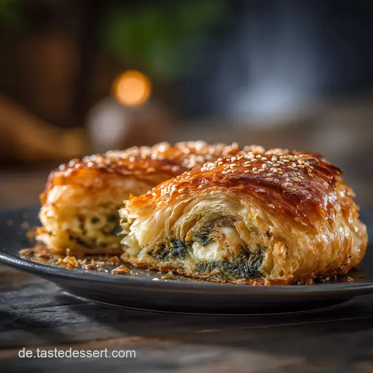 Blitzb&ouml;rek Knusprige Bl&auml;tterteigschnecke Mit Feta Und Spinat presentation