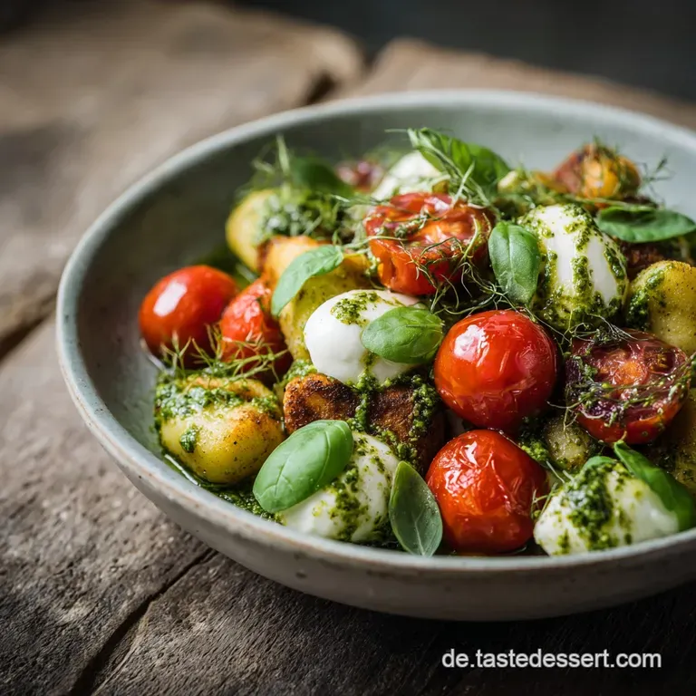 Sommerlicher Gnocchisalat Ger&ouml;stet Frisch Blitzschnell presentation