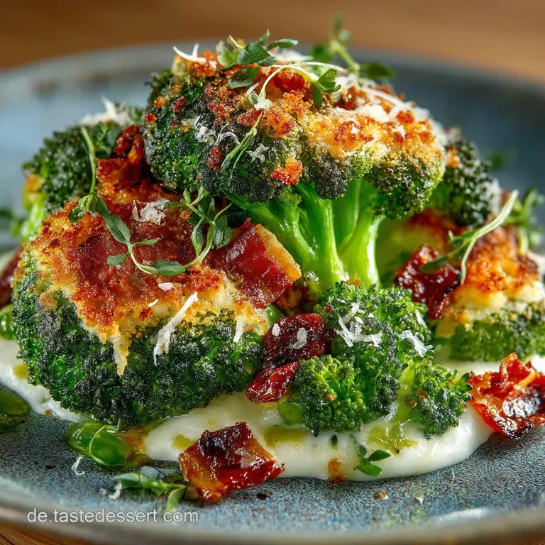 Knuspriger Lowcarb Smashed Brokkoli Mit Knoblauchk&auml;sekruste presentation