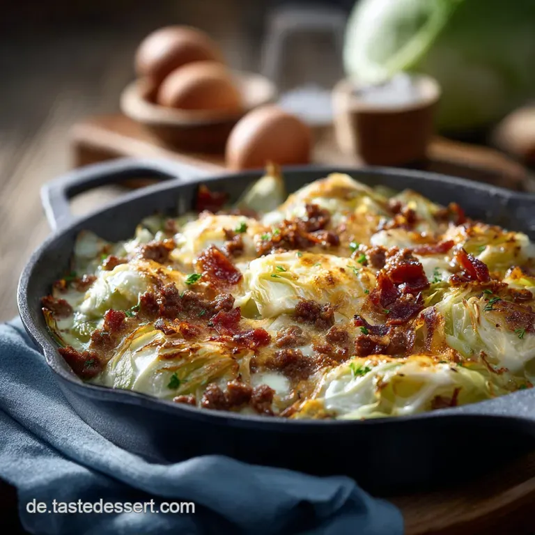 Low Carb Wei&szlig;kohlHackfleischPfanne: Herzhaftes schnelles Abendessen.