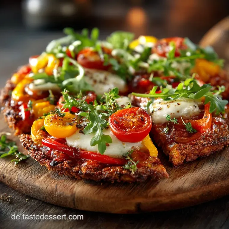 LowCarb Paprika Pizza Vegetarisch Knuspriger KäseBoden in 45 Min