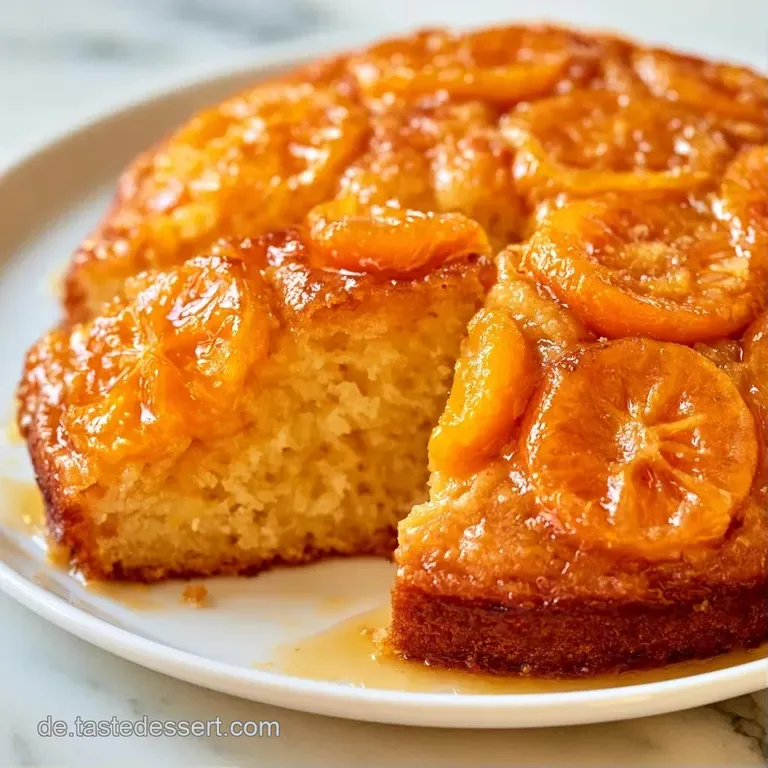 Ein cremiges St&uuml;ck Kuchen auf einem wei&szlig;en Porzellanteller, goldbrauner Boden und saftige Fr&uuml;chte obenauf.