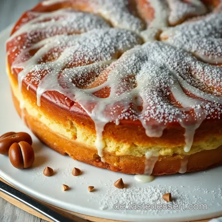 Marmorierter Rahmkuchen – Ein himmlischer Genuss mit Sahne presentation