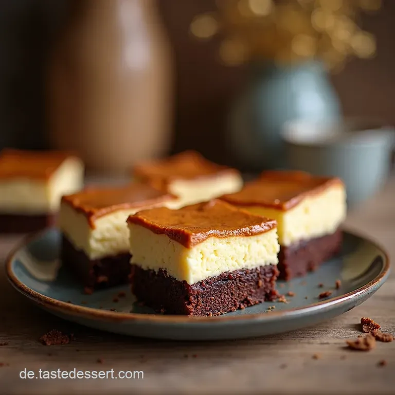 Marmortr&auml;ume Einfache Cheesecake Brownies presentation