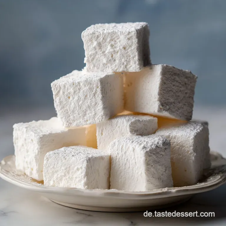Delicate white marshmallows artfully arranged on a dark slate, dusted with powdered sugar for elegance.