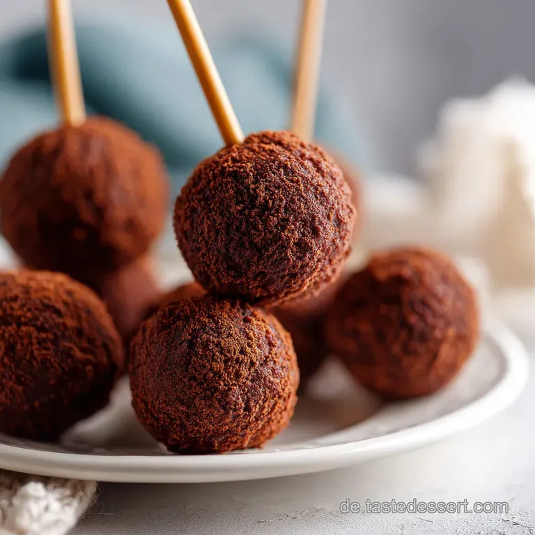 Chocolate biscuit pops arranged on a slate platter with a light dusting of cocoa and fresh mint leaves.