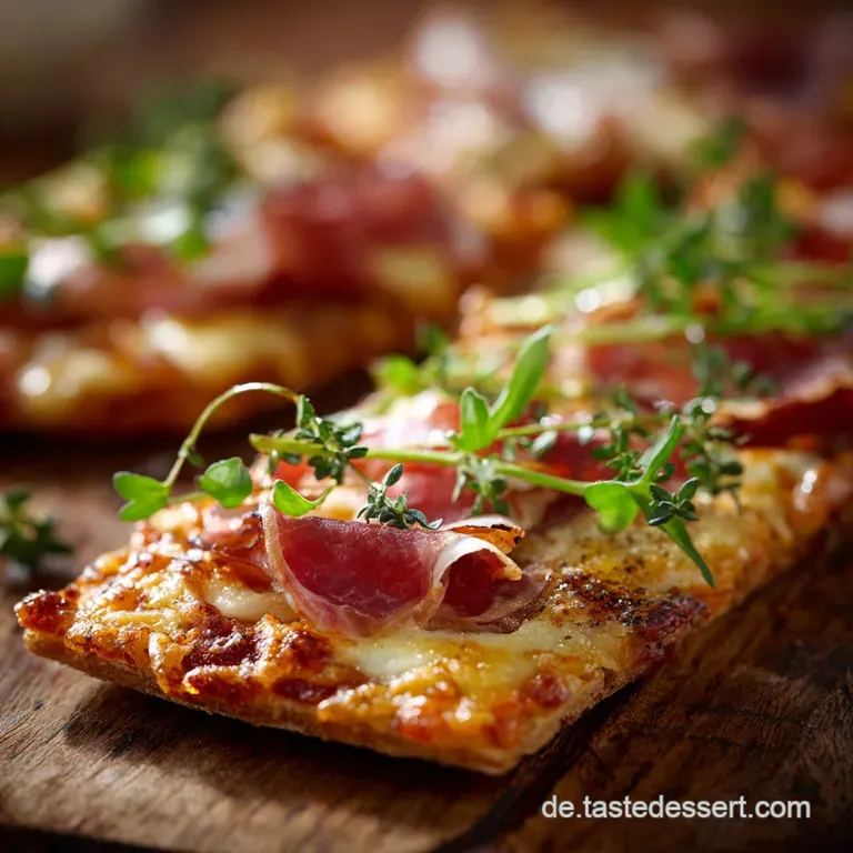 MiniPizzen im Flammkuchenstyle Der Els&auml;sser BlitzSnack vom Blech
