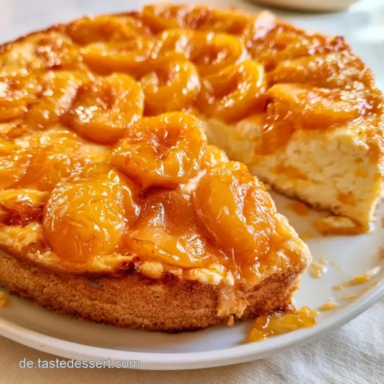 Ein goldgelbes Kuchenst&uuml;ck auf einem wei&szlig;en Porzellanteller, best&auml;ubt mit feinem Puderzucker auf hellem Holzhintergrund.