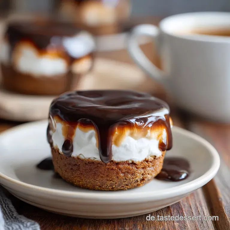 Elegant single mousse cake with a shimmering glaze, nestled on a white plate, hints of cocoa powder, ready to be savored.