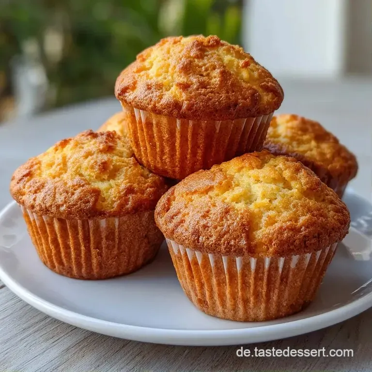 Goldbraune Muffins auf einem rustikalen Holzbrett, arrangiert mit einem hellen Leinentuch in warmem Sonnenlicht.
