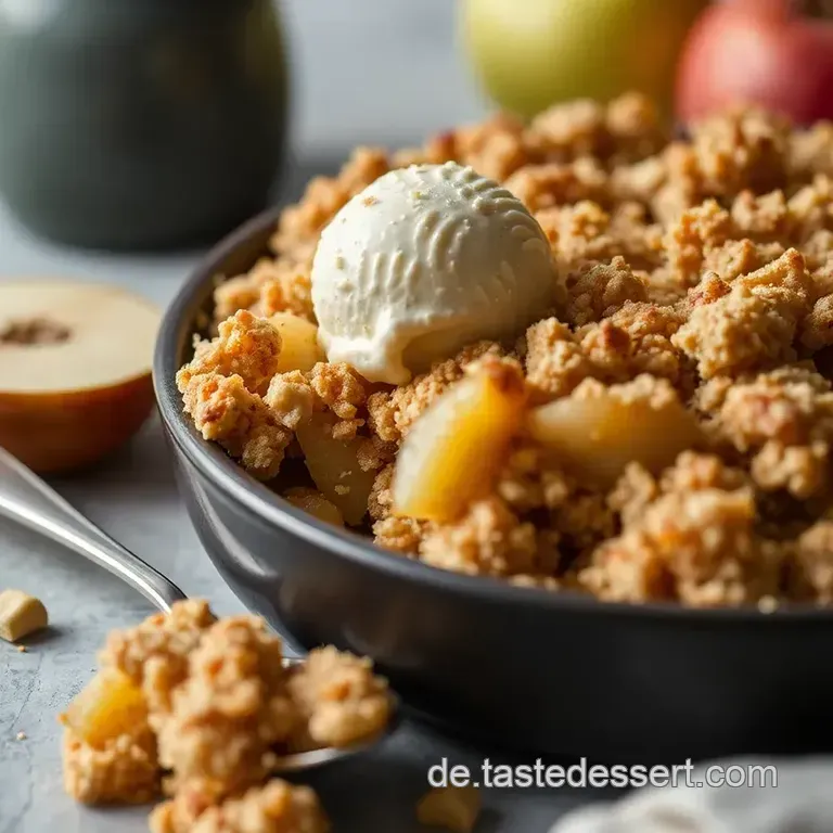 Omas Apfel-Crumble presentation