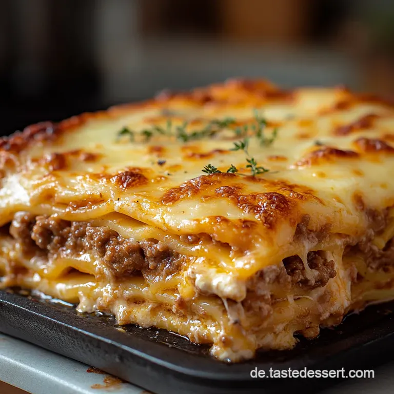 Omas Geheimnis Klassische Hausgemachte Lasagne presentation
