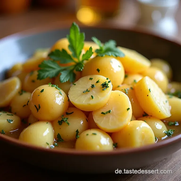 Original Schw&auml;bischer Kartoffelsalat Mit Br&uuml;he Und Senf presentation