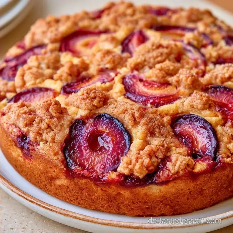 Buttriger Pflaumenkuchen mit Zimtstreuseln