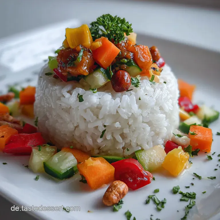 Gericht mit Reis und Gem&uuml;se: Frisch & Schnell