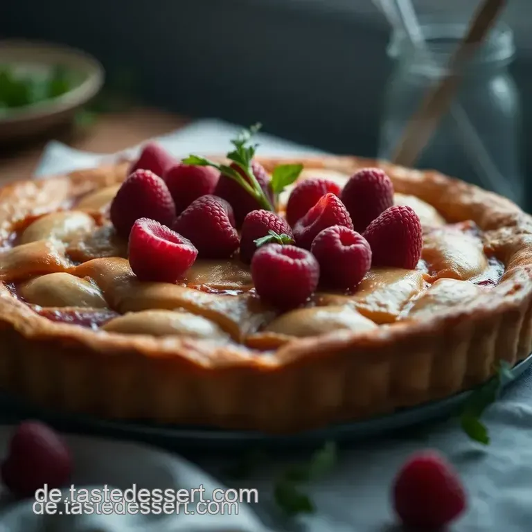 Rhabarber-Mandel-Käsekuchen mit Marzipanhaube presentation