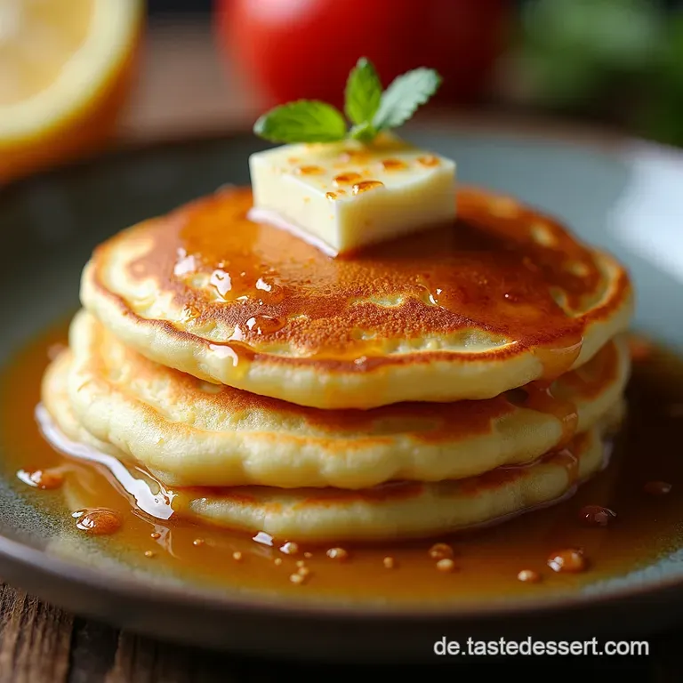 Saftige Buttermilchpancakes Amerikaner Art presentation