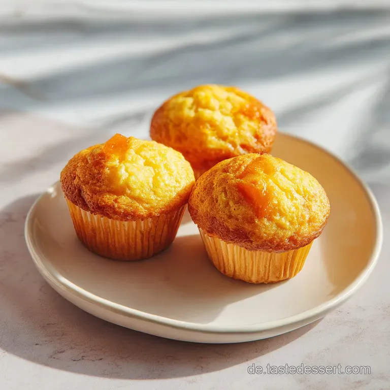 A stack of light, airy muffins presented on a rustic wooden board with a scattering of citrus slices.
