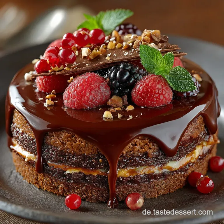 Saftiger Schokoladenkuchen Seelentröster mit BlitzGanache presentation