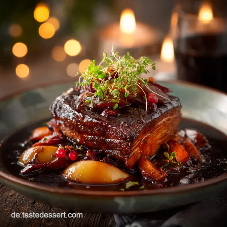 Weihnachtsbraten: So Einfach Gelingt Der Saftige Schweinenacken in Gl&uuml;hwein-Sauce presentation
