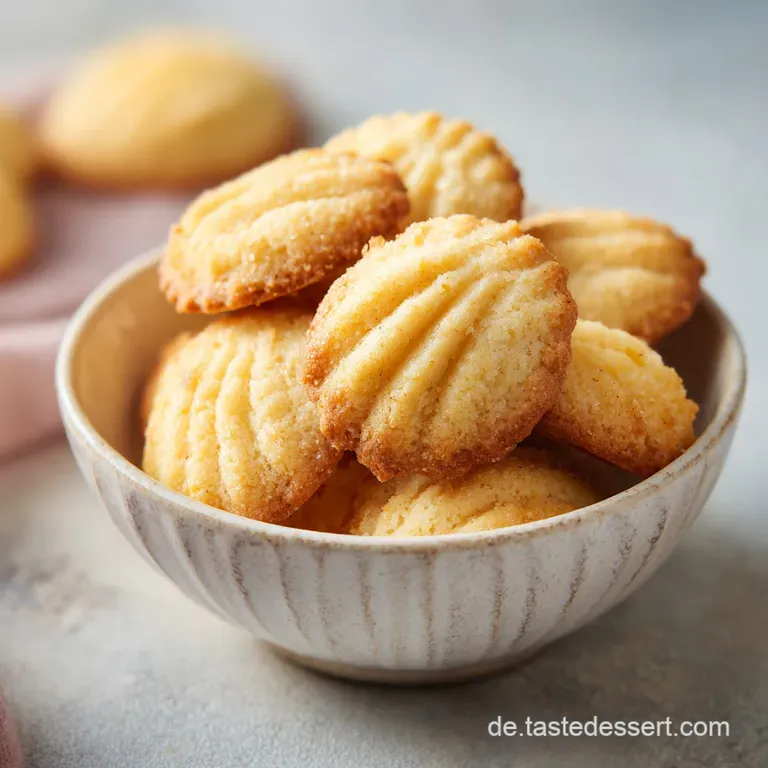 Elegant arrangement of delicate marzipan cookies on a plate. Each cookie is a perfect golden brown, showcasing its fine te...