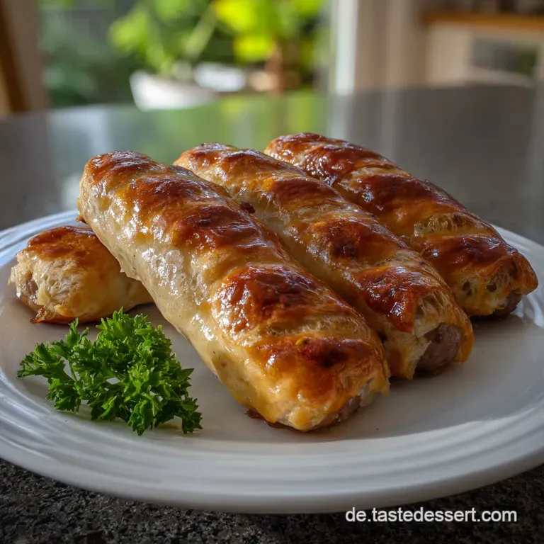 Artfully arranged Saitenwurst skewers, radiating outwards on a serving platter, vibrant char marks hint at delicious smoky...