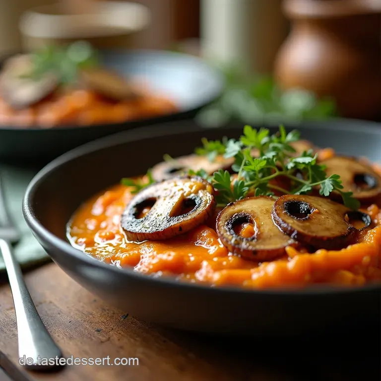 Samtige Champignonrahmsauce Mit Frischk&auml;sekick presentation