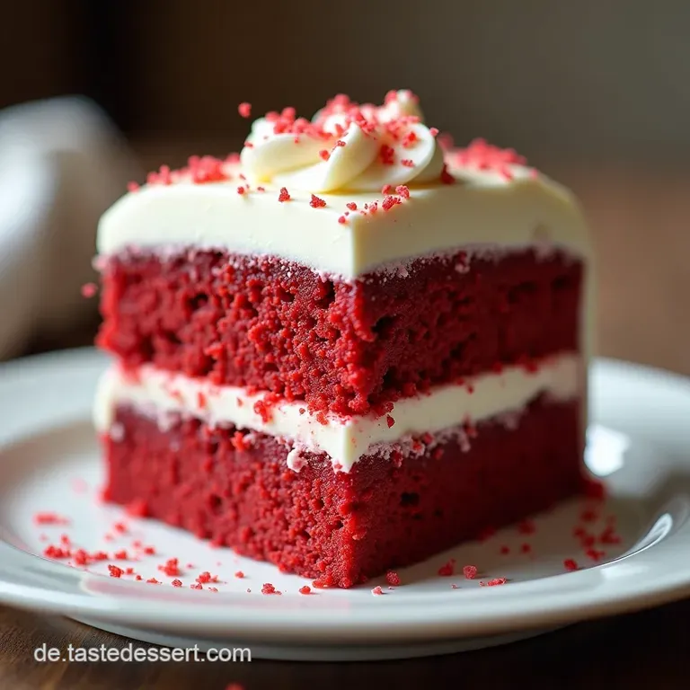 Der Samtvolle Klassiker Amerikanischer Red Velvet Cake mit FrischkäseFrosting