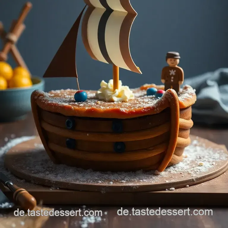 Schiff ahoi! Piratenschiff Kuchen presentation