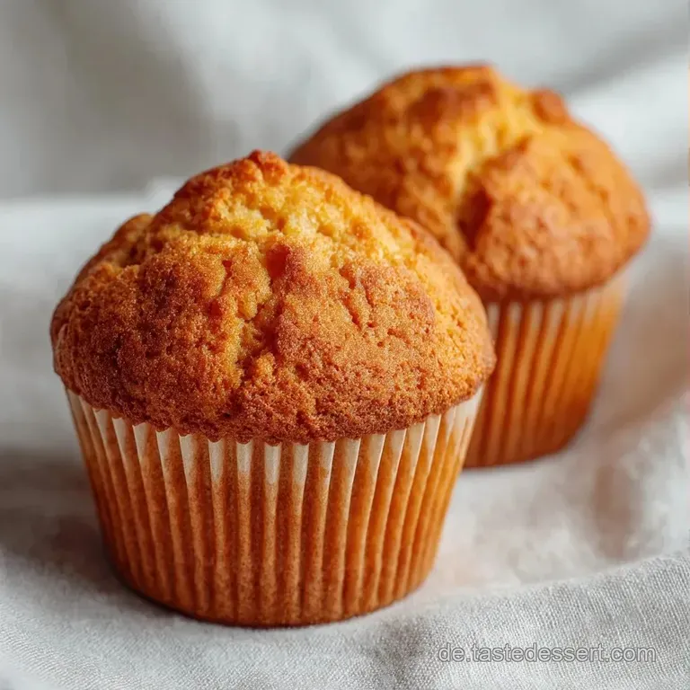 Mehrere fluffige Joghurt-Muffins auf einer wei&szlig;en Porzellanplatte, garniert mit frischen Beeren und einem Leinentuch.