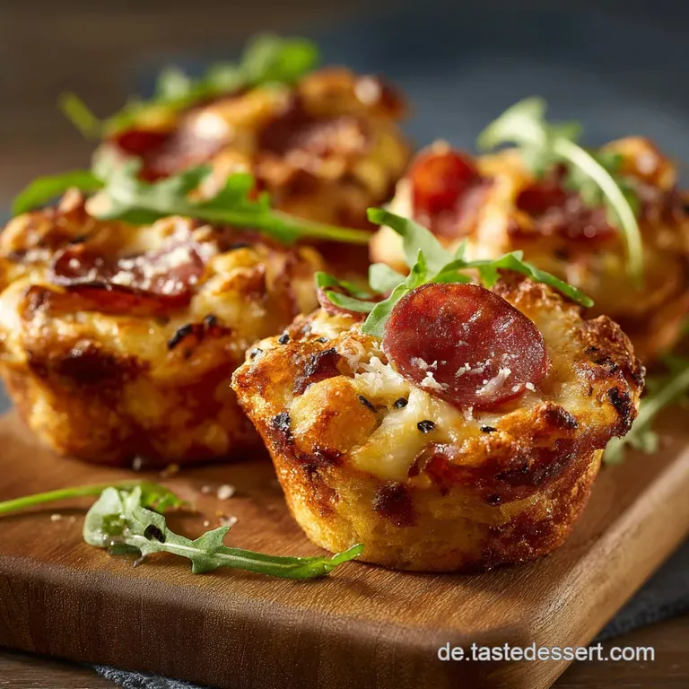 Herzhafte Pizza Muffins Die schnelle Brotzeit mit Fertigteig