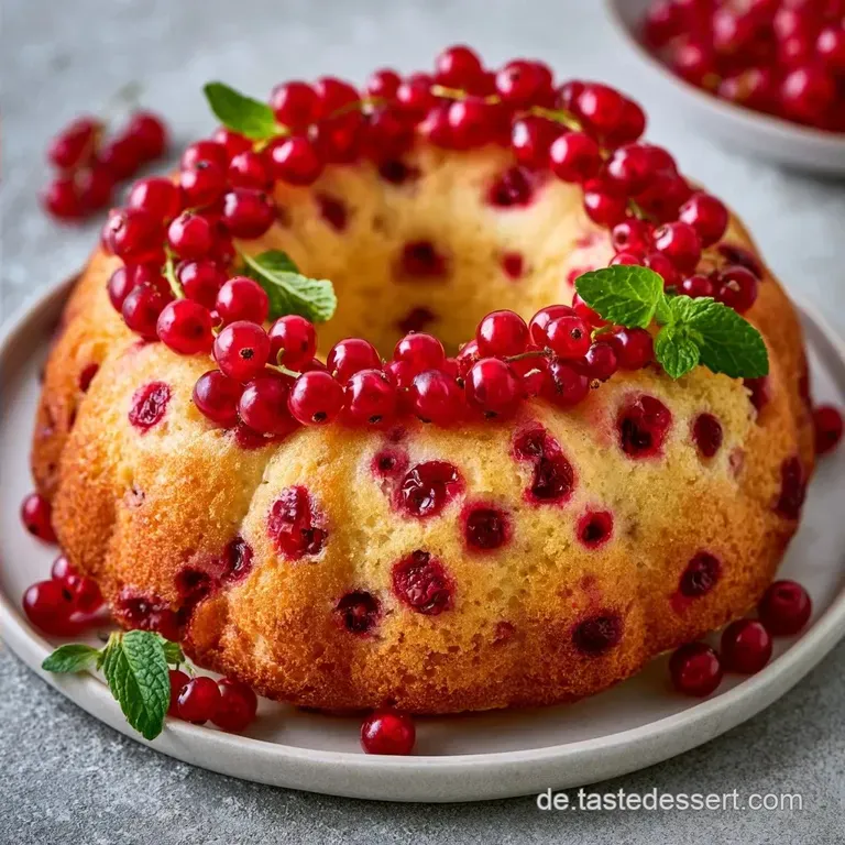 Schneller Kuchen mit gefrorenen Johannisbeeren