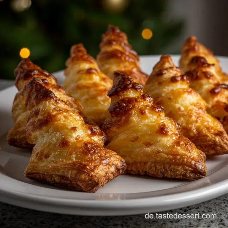 Einfaches und schnelles Bl&auml;tterteigrezept als Fingerfood zu Weihnachten mit K&auml;se