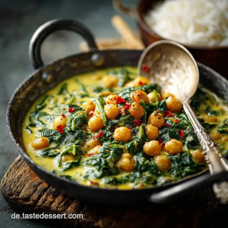 Indisches Soulfood F&uuml;r Zuhause Das Turbokichererbsenspinatcurry presentation