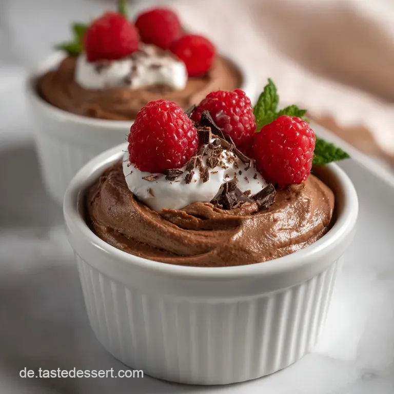 Schokoladenmousse Schnelles Dessert 1Zutatenrezept Nachtisch: Das 5-Minuten-Wunder presentation