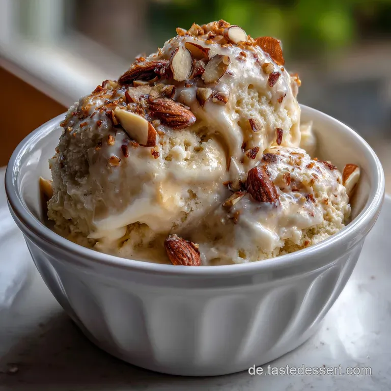 Proteinreiche Eiscreme: Cremiger Vanille-Mandel-Traum presentation