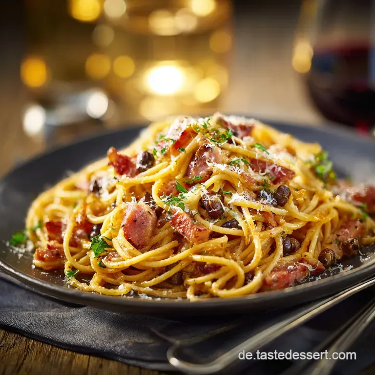 Schnelle SpaghettiErbsenPfanne mit Schinken und Pa: Blitz-Rezept
