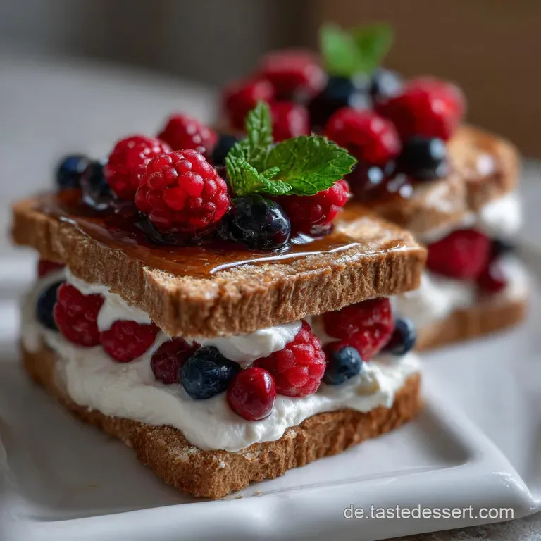 Spekulatius Mascarpone Sandwiches mit beschwipsten Beeren