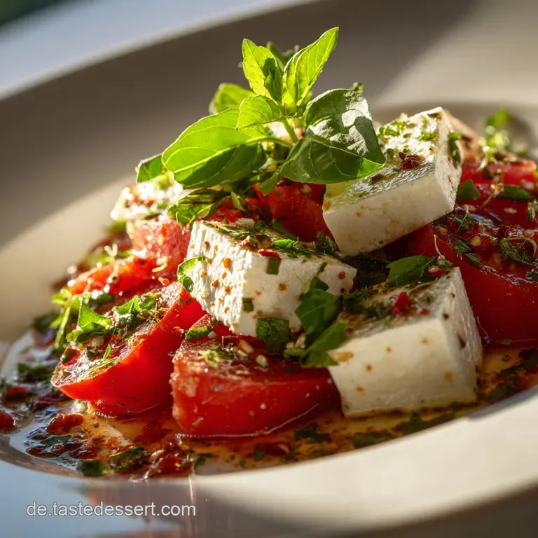 Tomatenfetasalat: Der Aromatische Klassiker Mit Milden Zwiebeln. presentation