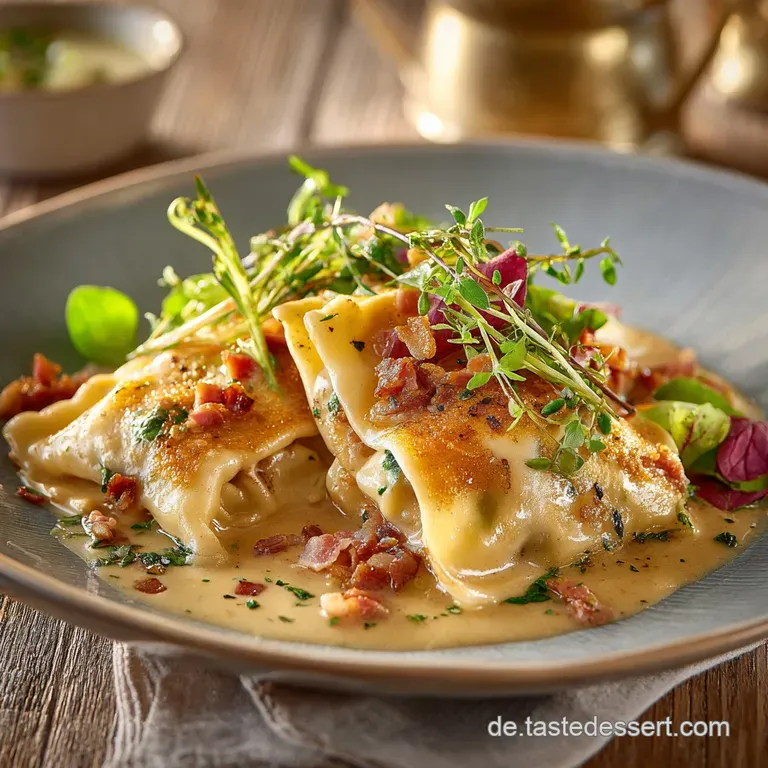 Schw&auml;bische &Uuml;berbackene Maultaschen Der Seelenw&auml;rmer Mit K&auml;se Und Speck presentation