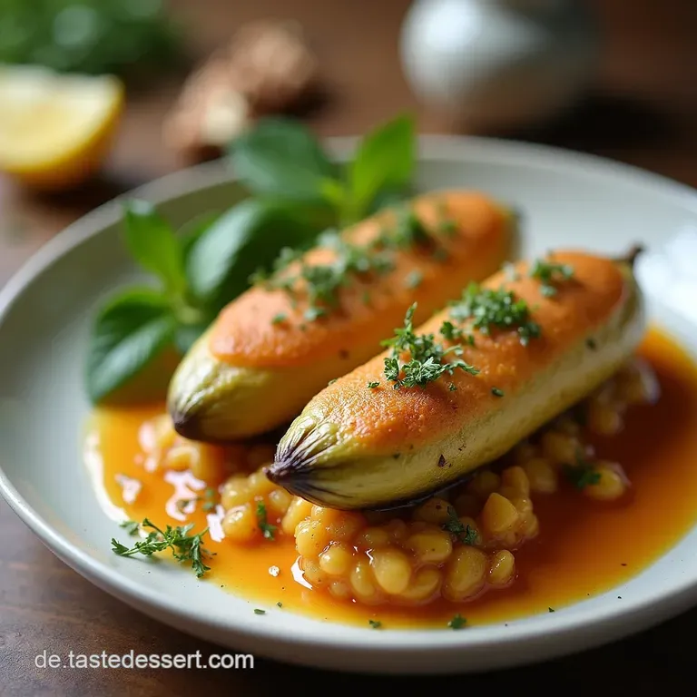 Kleine Auberginen gro&szlig;er Geschmack Vegan gef&uuml;llte Schmankerl mit WalnussLinsenF&uuml;llung